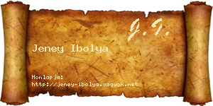 Jeney Ibolya névjegykártya