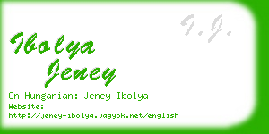 ibolya jeney business card